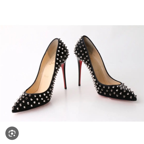 Christian Louboutin Shoes - Christian Louboutin Black Heels with Silver Studs